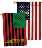 Juneteenth American - Historic Americana Vertical Impressions Decorative Flags HG140727 Made In USA