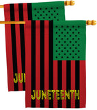 Juneteenth American - Historic Americana Vertical Impressions Decorative Flags HG140727 Made In USA