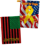 Juneteenth American - Historic Americana Vertical Impressions Decorative Flags HG140727 Made In USA