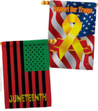 Juneteenth American - Historic Americana Vertical Impressions Decorative Flags HG140727 Made In USA