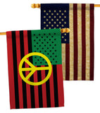 African American Peace - Historic Americana Vertical Impressions Decorative Flags HG140728 Made In USA