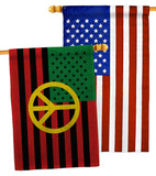 African American Peace - Historic Americana Vertical Impressions Decorative Flags HG140728 Made In USA