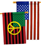 African American Peace - Historic Americana Vertical Impressions Decorative Flags HG140728 Made In USA