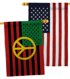 African American Peace - Historic Americana Vertical Impressions Decorative Flags HG140728 Made In USA