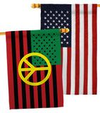 African American Peace - Historic Americana Vertical Impressions Decorative Flags HG140728 Made In USA