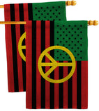 African American Peace - Historic Americana Vertical Impressions Decorative Flags HG140728 Made In USA