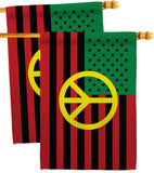 African American Peace - Historic Americana Vertical Impressions Decorative Flags HG140728 Made In USA