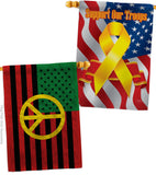 African American Peace - Historic Americana Vertical Impressions Decorative Flags HG140728 Made In USA