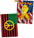 African American Peace - Historic Americana Vertical Impressions Decorative Flags HG140728 Made In USA