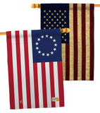 Betsy Ross Americana Historic Impressions Decorative Vertical Flags Pack