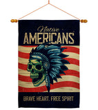 Native Heart - Historic Americana Vertical Impressions Decorative Flags HG108635 Made In USA