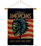 Native Heart - Historic Americana Vertical Impressions Decorative Flags HG108635 Made In USA