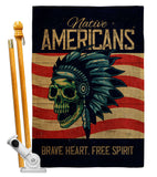 Native Heart - Historic Americana Vertical Impressions Decorative Flags HG108635 Made In USA