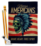 Native Heart - Historic Americana Vertical Impressions Decorative Flags HG108635 Made In USA