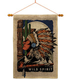 Native Spirit - Historic Americana Vertical Impressions Decorative Flags HG137625 Made In USA