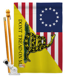 Betsy Ross Don't Tread On Me - Historic Americana Vertical Impressions Decorative Flags HG140724 Made In USA