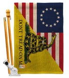 Betsy Ross Don't Tread On Me - Historic Americana Vertical Impressions Decorative Flags HG140724 Made In USA