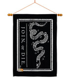 Black Join Or Die - Historic Americana Vertical Impressions Decorative Flags HG140725 Made In USA