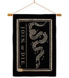 Black Join Or Die - Historic Americana Vertical Impressions Decorative Flags HG140725 Made In USA