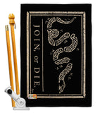 Black Join Or Die - Historic Americana Vertical Impressions Decorative Flags HG140725 Made In USA