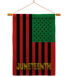 Juneteenth American - Historic Americana Vertical Impressions Decorative Flags HG140727 Made In USA