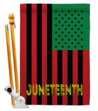 Juneteenth American - Historic Americana Vertical Impressions Decorative Flags HG140727 Made In USA