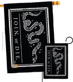 Black Join Or Die - Historic Americana Vertical Impressions Decorative Flags HG140725 Made In USA