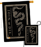 Black Join Or Die - Historic Americana Vertical Impressions Decorative Flags HG140725 Made In USA