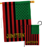 Juneteenth American - Historic Americana Vertical Impressions Decorative Flags HG140727 Made In USA