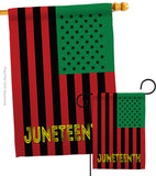 Juneteenth American - Historic Americana Vertical Impressions Decorative Flags HG140727 Made In USA