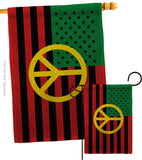 African American Peace - Historic Americana Vertical Impressions Decorative Flags HG140728 Made In USA