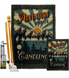 Awaits Canoeing - Hobbies Interests Vertical Impressions Decorative Flags HG109083 Made In USA