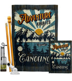 Awaits Canoeing - Hobbies Interests Vertical Impressions Decorative Flags HG109083 Made In USA