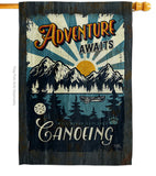 Awaits Canoeing - Hobbies Interests Vertical Impressions Decorative Flags HG109083 Made In USA