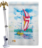 Sailboats - Hobbies Interests Vertical Impressions Decorative Flags HG109041 Made In USA