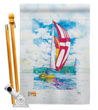 Sailboats - Hobbies Interests Vertical Impressions Decorative Flags HG109041 Made In USA