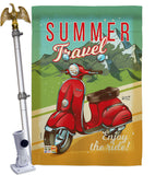 Summer Scooter Travel - Hobbies Interests Vertical Impressions Decorative Flags HG137078 Made In USA