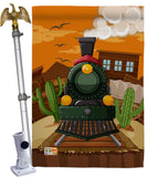 Wild West Train - Hobbies Interests Vertical Impressions Decorative Flags HG192127 Made In USA