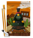 Wild West Train - Hobbies Interests Vertical Impressions Decorative Flags HG192127 Made In USA