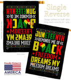 Black Freedom - Historic Americana Vertical Impressions Decorative Flags HG190152 Made In USA