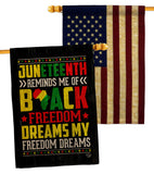 Black Freedom - Historic Americana Vertical Impressions Decorative Flags HG190152 Made In USA