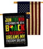 Black Freedom - Historic Americana Vertical Impressions Decorative Flags HG190152 Made In USA