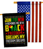 Black Freedom - Historic Americana Vertical Impressions Decorative Flags HG190152 Made In USA