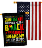 Black Freedom - Historic Americana Vertical Impressions Decorative Flags HG190152 Made In USA