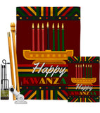 Happy Kwanzaa - Kwanzaa Winter Vertical Impressions Decorative Flags HG114233 Made In USA