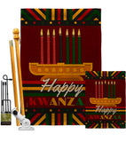 Happy Kwanzaa - Kwanzaa Winter Vertical Impressions Decorative Flags HG114233 Made In USA