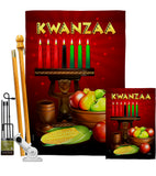 Greeting Kwanzaa - Kwanzaa Winter Vertical Impressions Decorative Flags HG137338 Made In USA