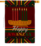 Happy Kwanzaa - Kwanzaa Winter Vertical Impressions Decorative Flags HG114233 Made In USA