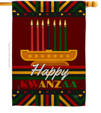 Happy Kwanzaa - Kwanzaa Winter Vertical Impressions Decorative Flags HG114233 Made In USA