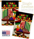 Happy Kwanzaa African - Kwanzaa Winter Vertical Impressions Decorative Flags HG114236 Made In USA